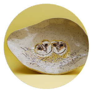 Ceramic plate with birds